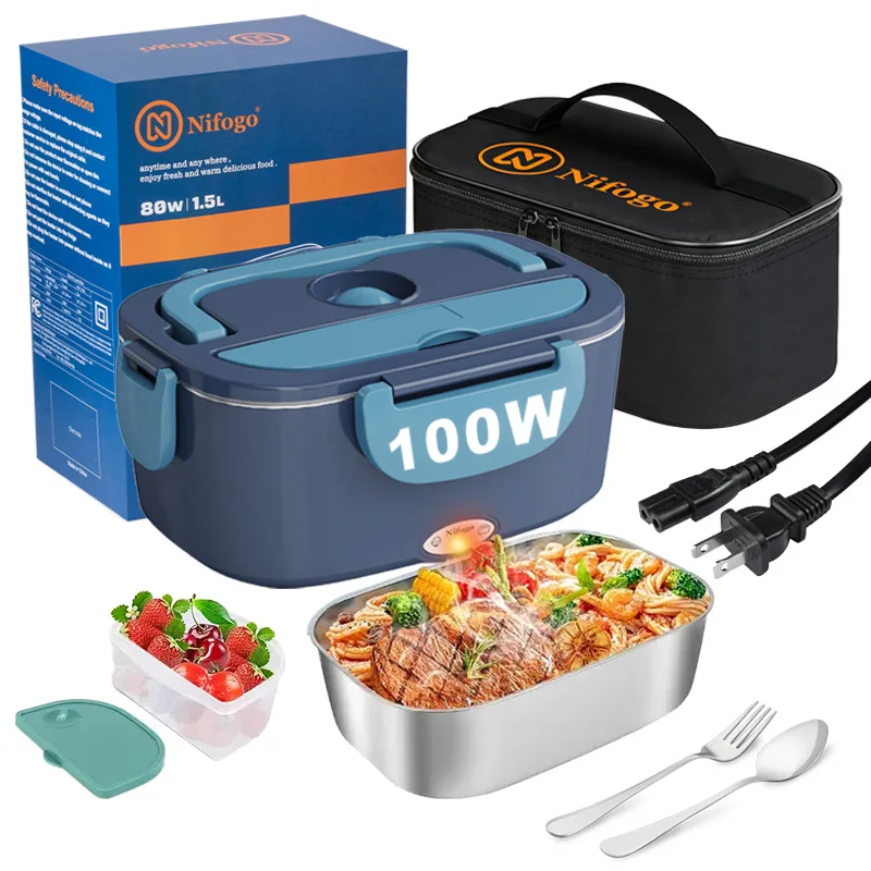 Meal Prep Bag - 100W Electric Heating Lunch Box 1.5L,