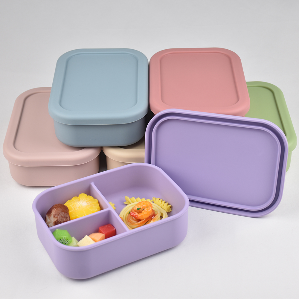 Meal Prep Lunch - 3-Compartment Food Grade Silicone Bento Lunch