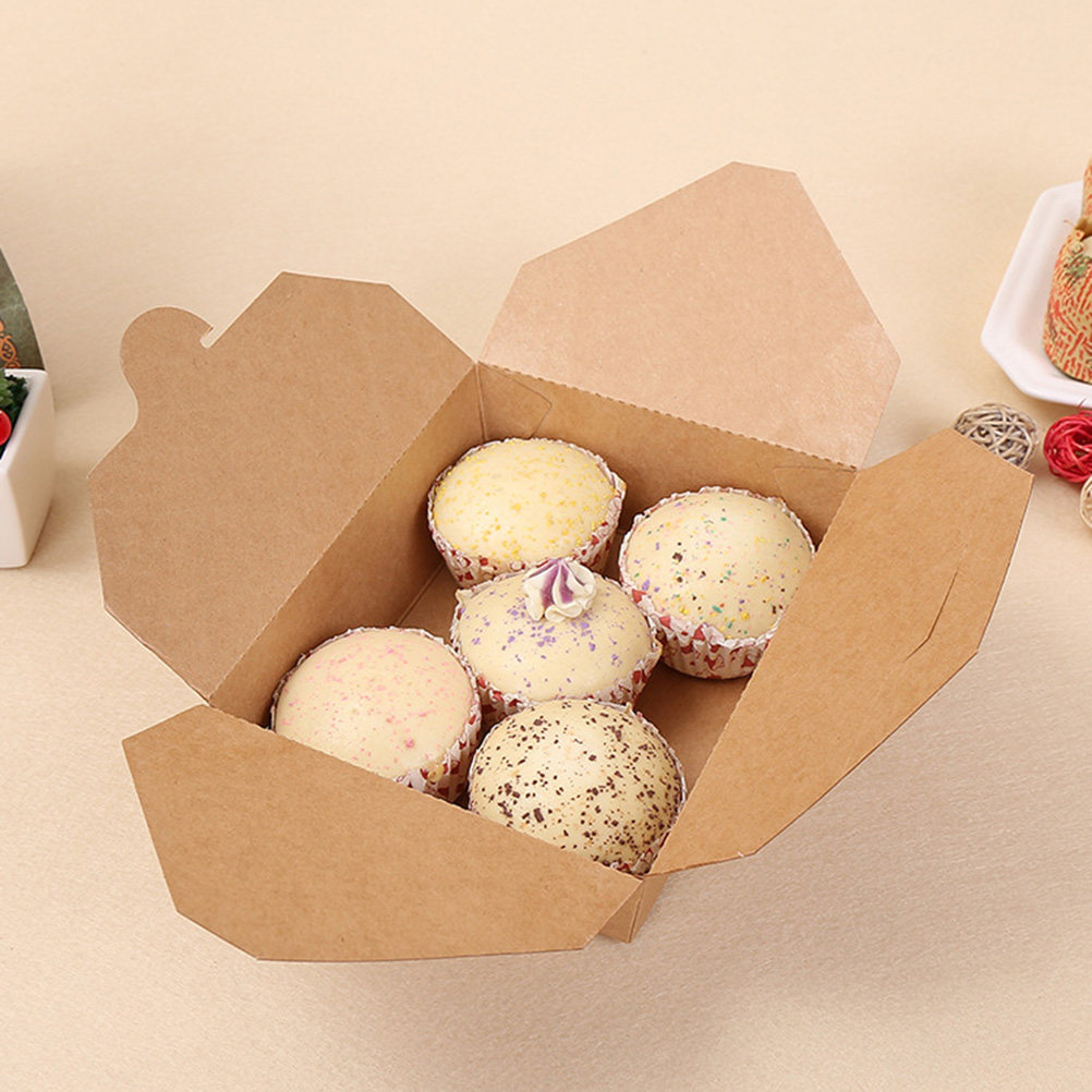 Meal Prep For A Day - 20Pcs Kraft Paper Lunch Box 800Ml