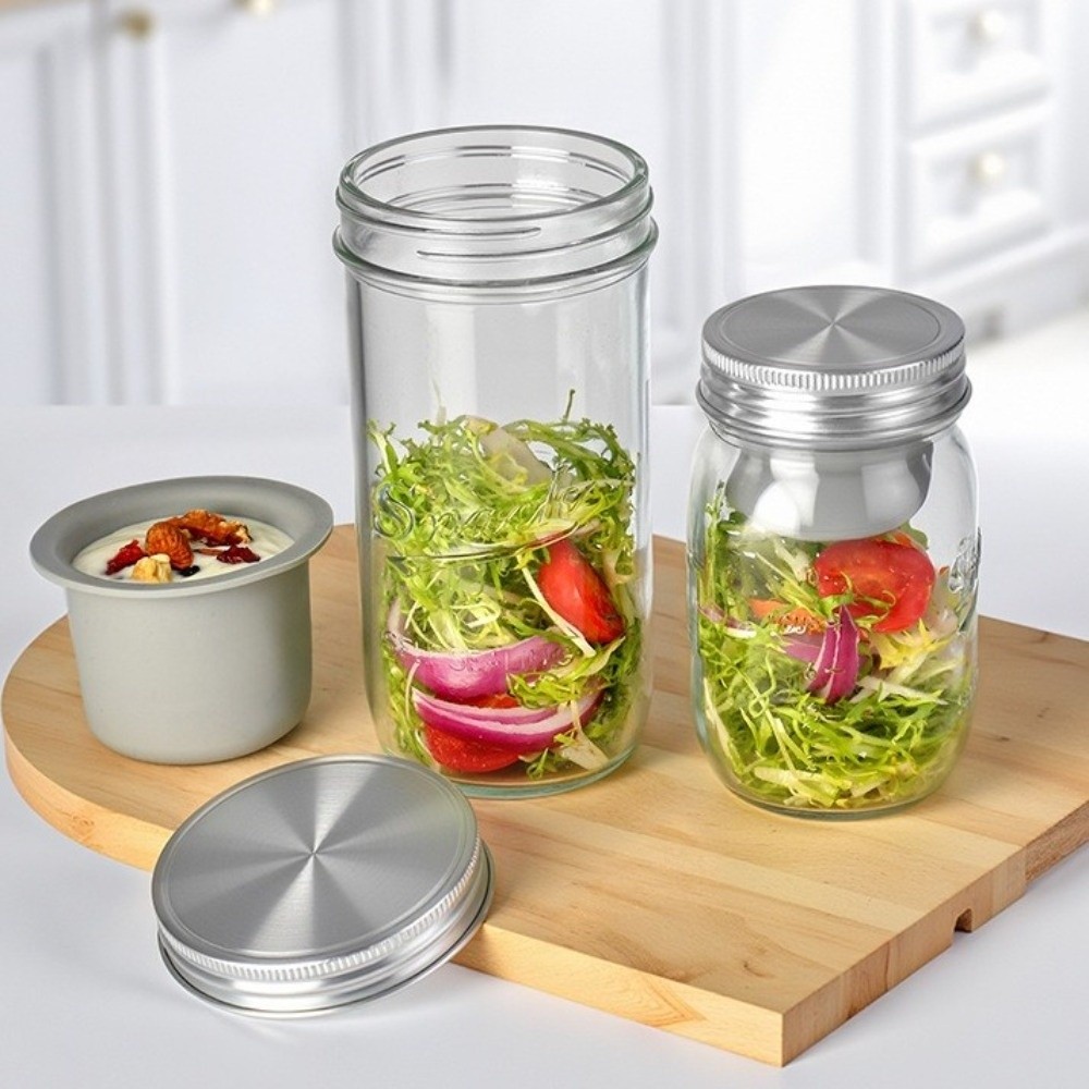 Meal Prep Weekly - 16/24 Oz Salad Glass Jars Wide