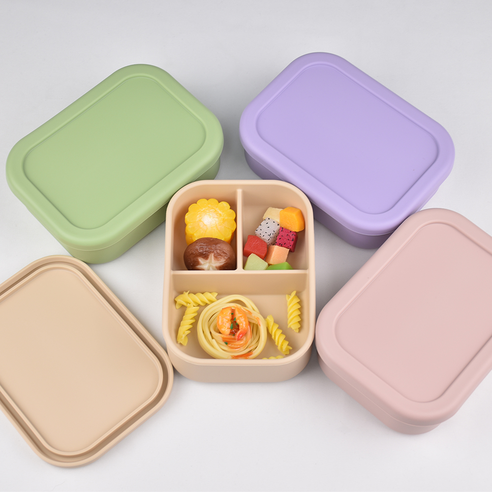 3-Compartment Food Grade Silic - Meal Prep Lunch 评论和价格