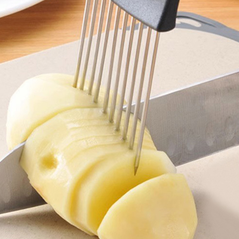 1pc Stainless Steel Onion Slic - Onion Holder Slicer 评论和价格
