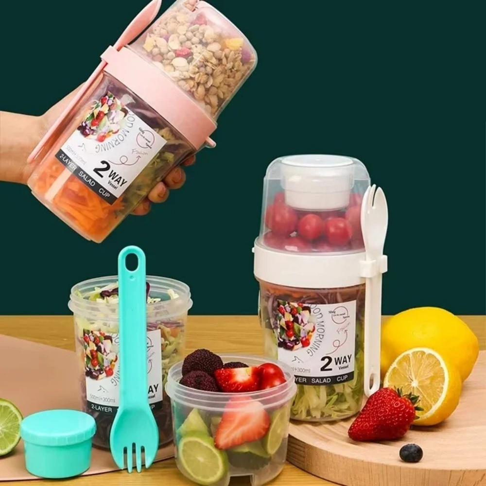 Portable Salad Cup Breakfast C - Meal Prep Oatmeal Jars 评论和价格