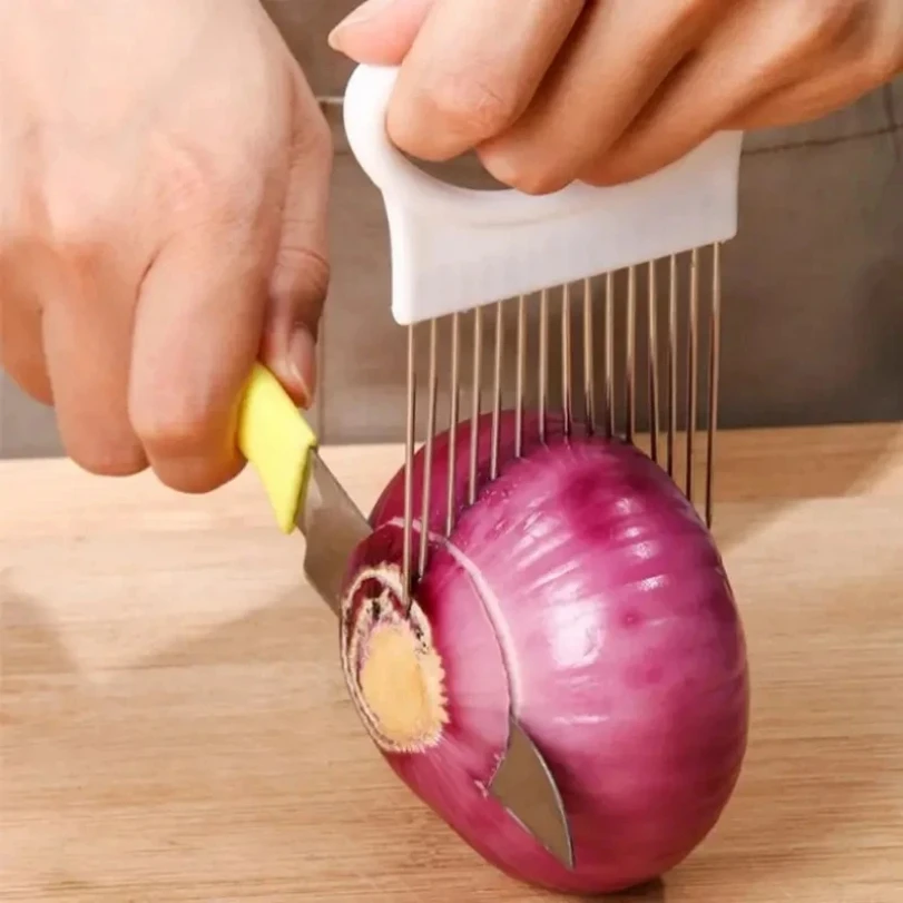 Kitchen Gadgets Stainless Stee - Onion Holder Slicer 评论和价格