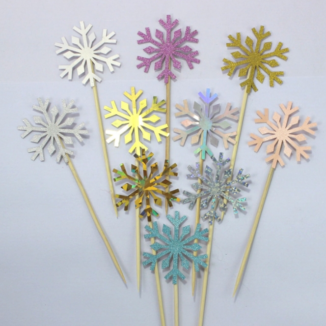 10 Pcs Snowflake Cupcake Toppe - Meal Prep Frozen 评论和价格