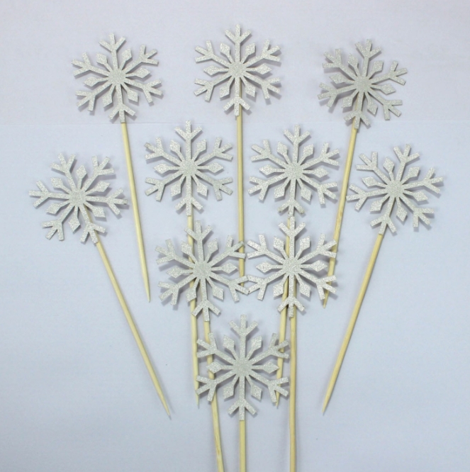 10 Pcs Snowflake Cupcake Toppe - Meal Prep Frozen 评论和价格