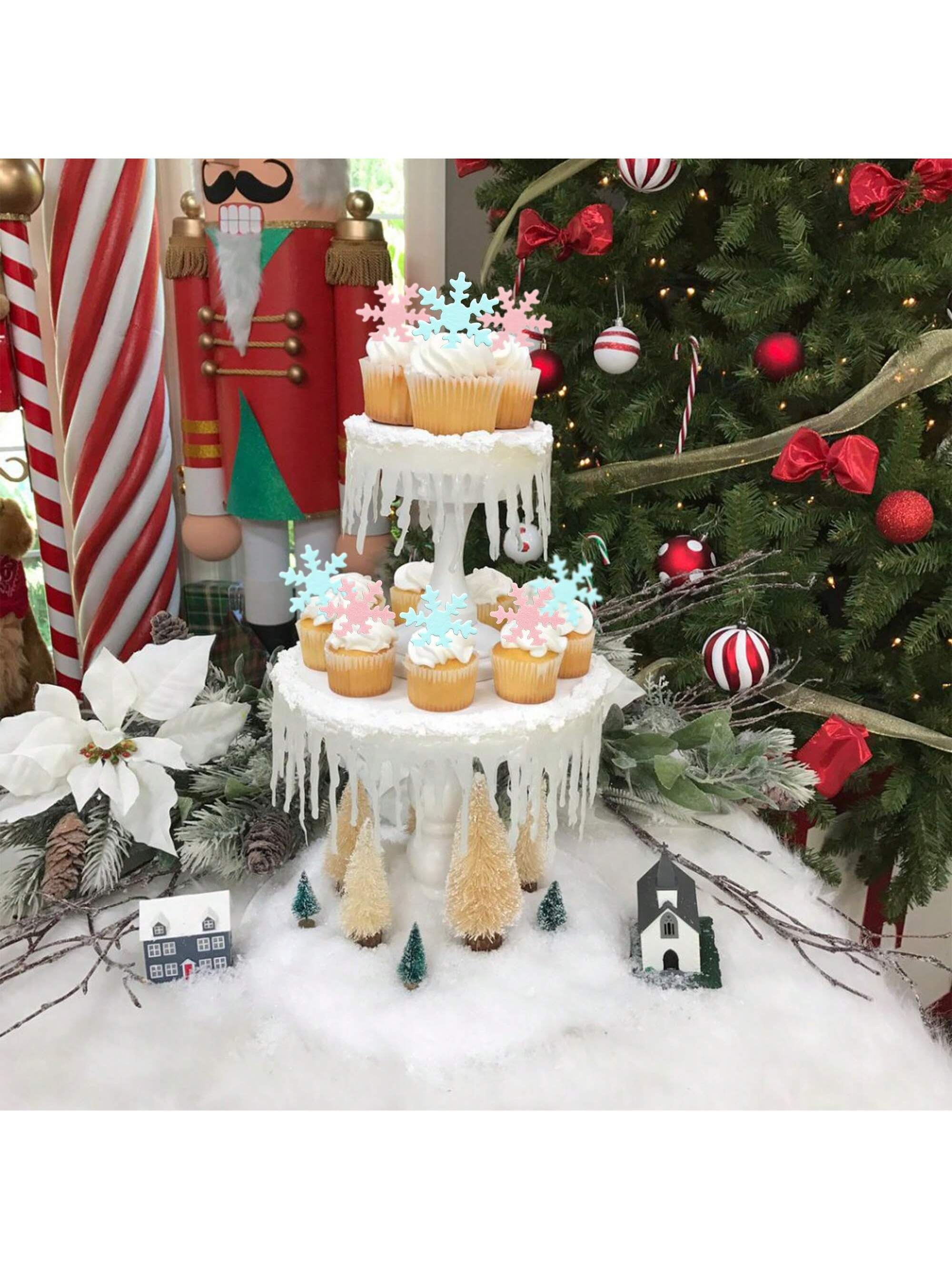 50Pcs Blue White Cupcake Toppe - Meal Prep Frozen 评论和价格