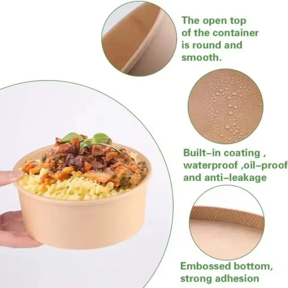 5/10/20PCS Kraft Paper Bowls w - Meal Prep For A Day 评论和价格