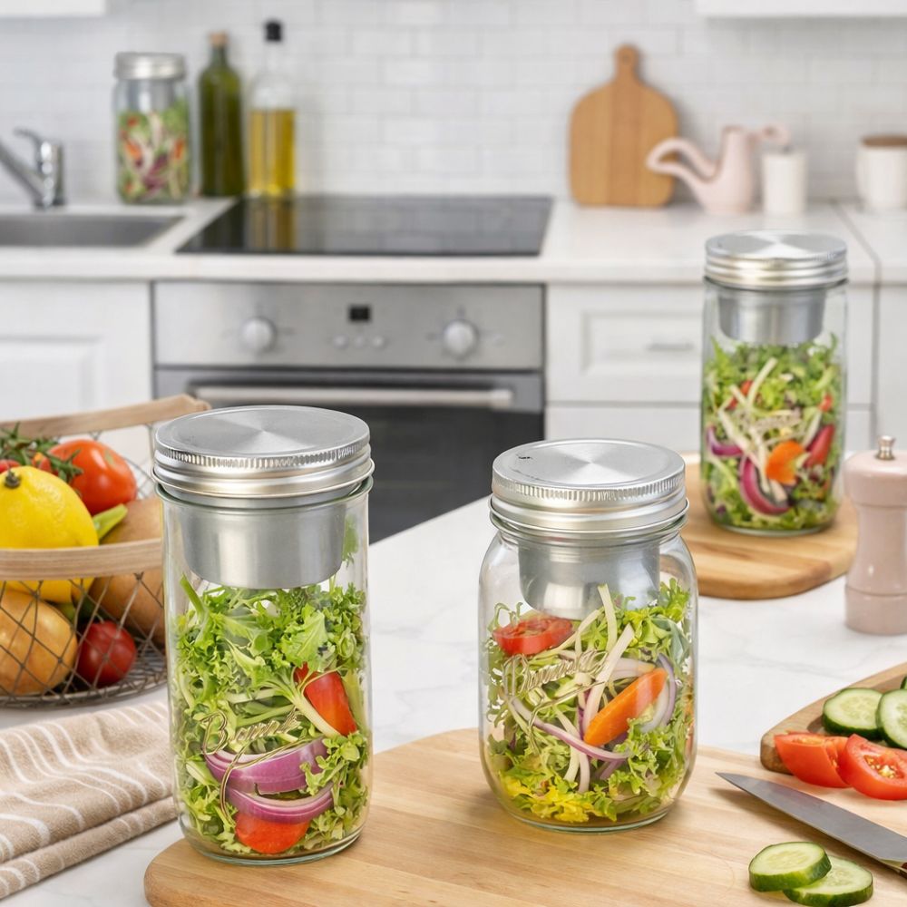 16/24 Oz Salad Glass Jars Wide - Meal Prep Weekly 评论和价格