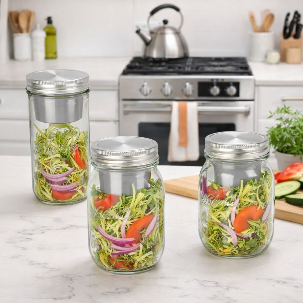 16/24 Oz Salad Glass Jars Wide - Meal Prep Weekly 评论和价格