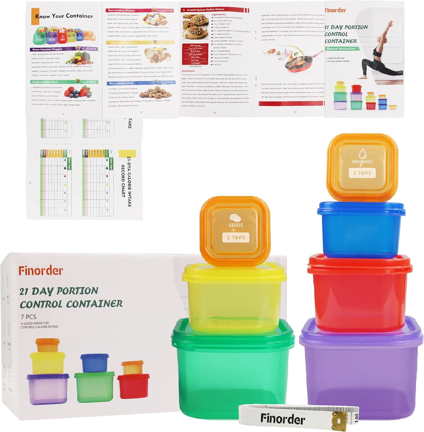 7pcs 21 Day Portion Control Co - Meal Prep For A Day 评论和价格